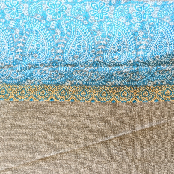 *Shawl in Taupe, Turquoise, Orange, Black - Picture 5 of 11